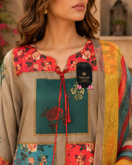 Digital Printed Lawn 3 Piece Suit with Premium Printed Dupatta