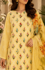 Sunlit Blossom Digital Printed Lawn 3 Piece Suit