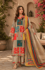 Digital Printed Lawn 3 Piece Suit with Premium Printed Dupatta