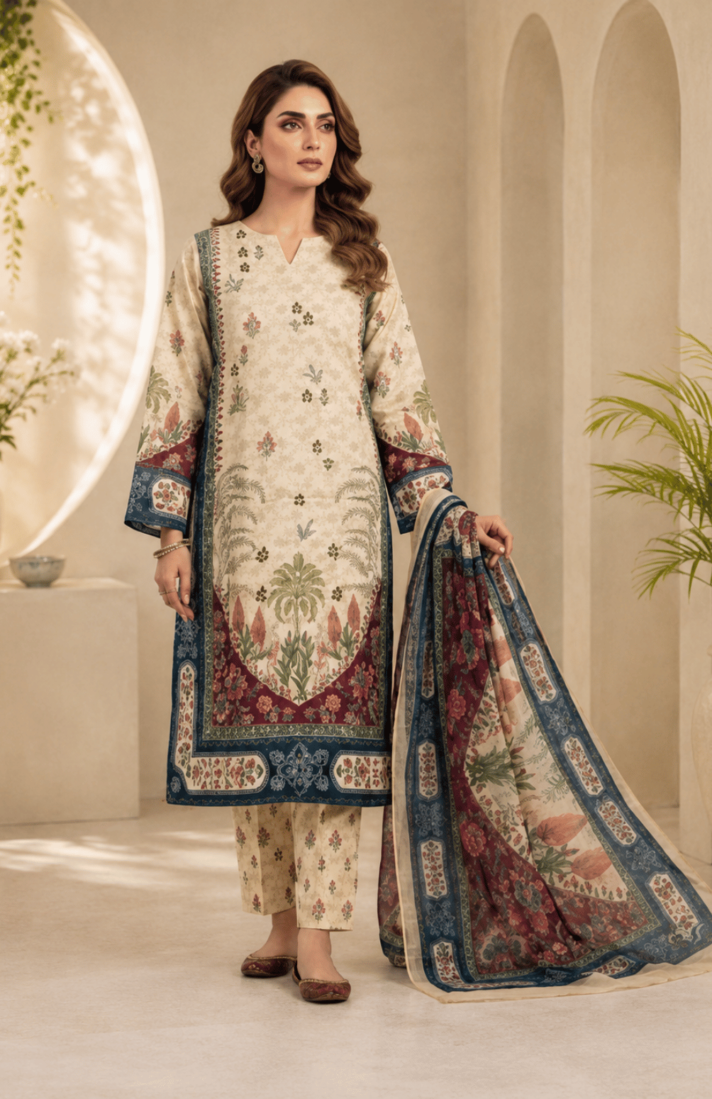 Botanical Grace Digital Printed Lawn 3 Piece Suit