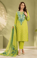 Lime Breeze Digital Printed Lawn 3 Piece Suit