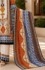 Royal Mosaic Digital Printed Lawn 3 Piece Suit