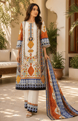 Royal Mosaic Digital Printed Lawn 3 Piece Suit